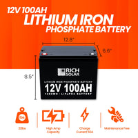 12V 100Ah LiFePO4 Lithium Iron Phosphate Battery
