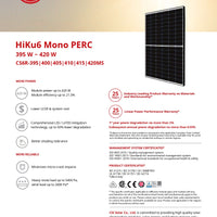 Canadian Solar -35x Panels -  CS6R-405MS- 405W - 54 Cell｜2-4 Weeks Ship Time