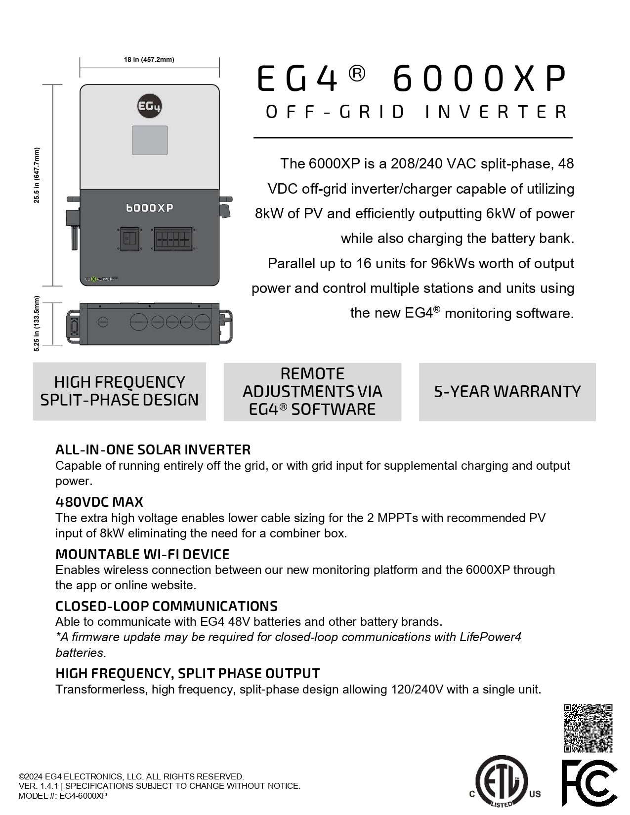 EG4 6kW (8kPV) OFF-GRID INVERTER