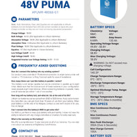 48V PUMA | 133Ah |  6kWh | LIFEPO4 Power Block | Lithium Battery Pack