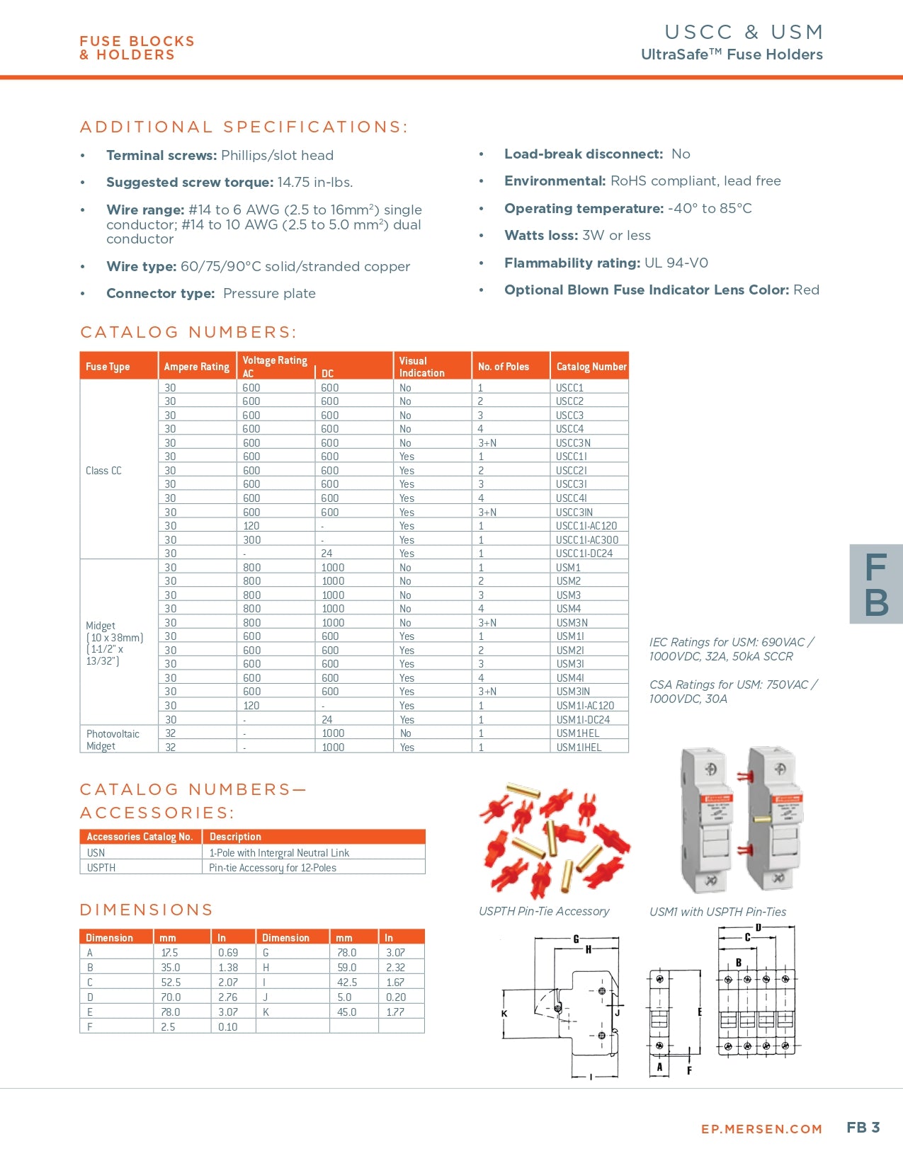 Mersen Fuse Holder USM1｜24 Weeks Ship Time Solar Kit Depot