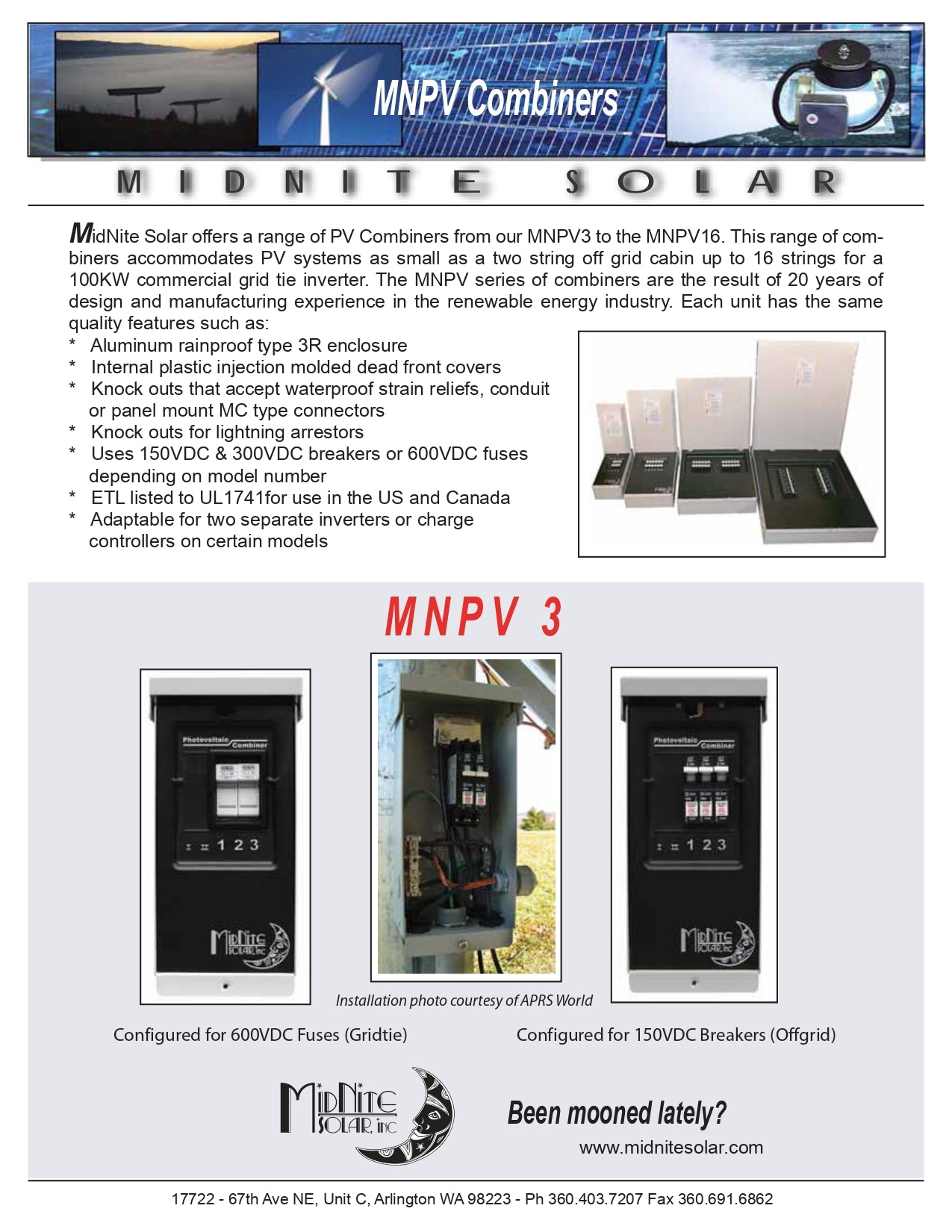 MidNite Solar | MNPV3 DC Combiner Box｜2-4 Weeks Ship Time