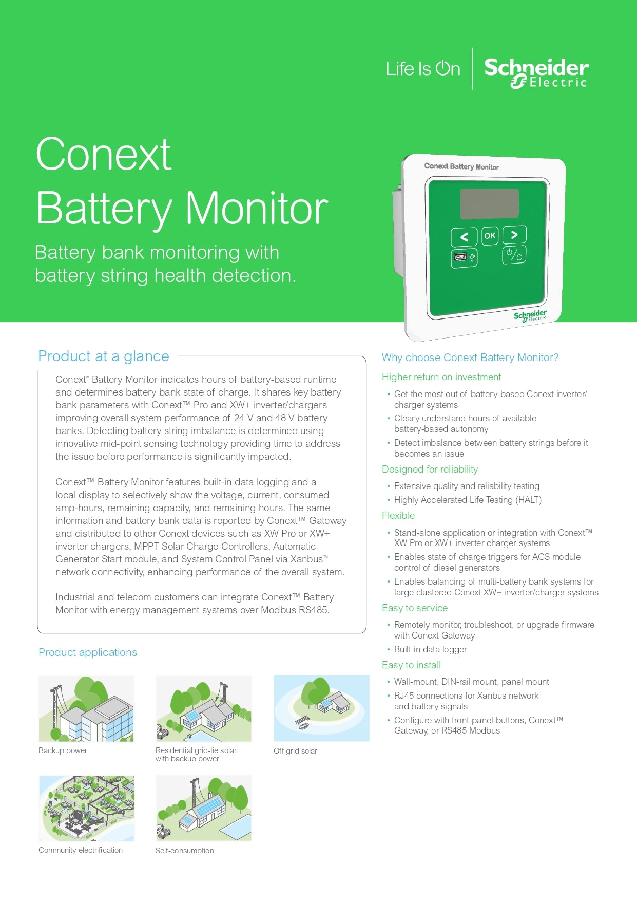 Schneider - Conext Battery Monitor｜2-4 Weeks Ship Time