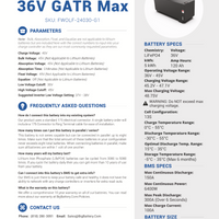 36V GATR Max Kit｜120Ah｜5kWh｜LIFEPO4 Power Block | Lithium Battery Pack｜3-8 Weeks Ship Time