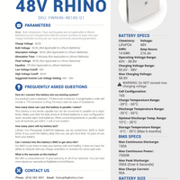 48V Off Grid Home RHINO System - Growatt 6K + 14kWh RHINO Battery｜LIFEPO4 Power Block｜Cables + Inverter + Lithium Battery Pack｜3-8 Weeks Ship Time