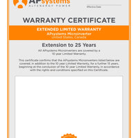 APsystems - QS1 Warranty Extension to 25years