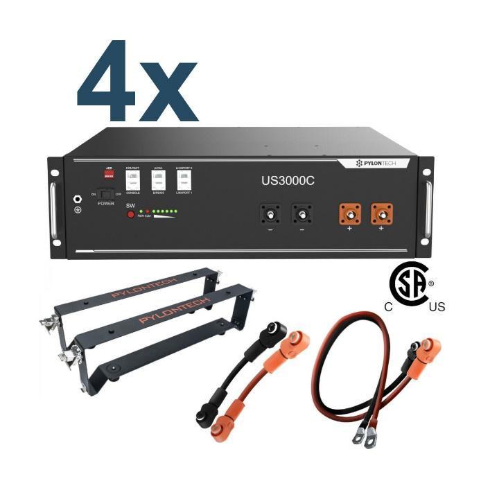 48V All-in-one Kit | Large Home Battery Backup | Inverter + Lithium Battery Pack + Cables