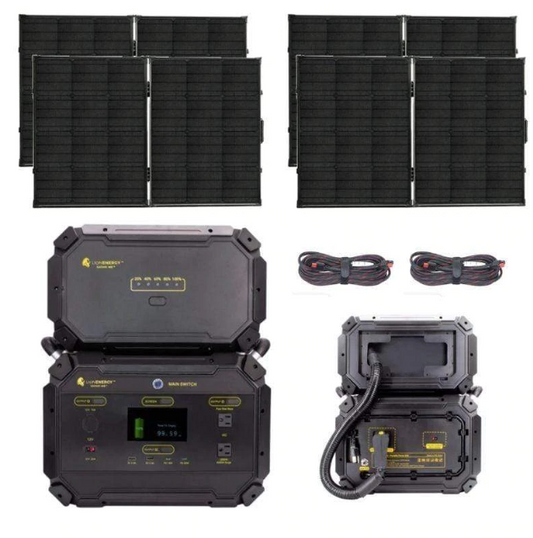 Lion Safari ME [GOLD] Kit 2,970wH Solar Generator + 4 x 100W Solar Panel Suitcases
