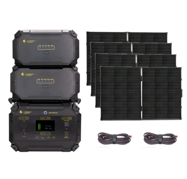 Lion Safari ME [5,000wH] Solar Generator Kit + 4 x 100W Solar Panel Suitcases