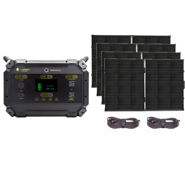 Lion Safari ME 2,000 [Bronze] Solar Generator Kit + 4 x 100W Solar Panel Suitcase